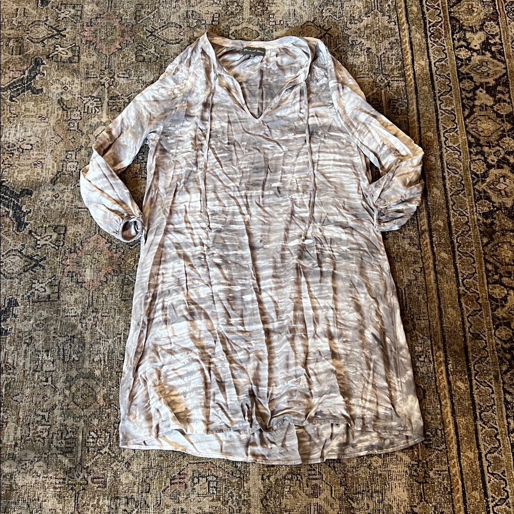 Michael Stars Gray Shift Mini Dress Long Sleeves Size Large